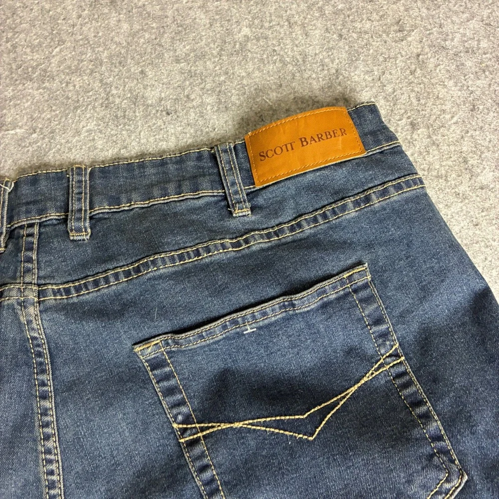 Scott Barber Mens 40x29 Straight Fit Jeans Indigo Blue Dark Wash Denim Pants